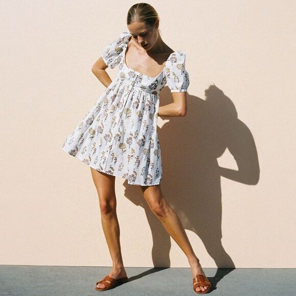 Ciao Lucia Dresses & Skirts - Ciao Lucia Diana Meadow Block Floral Print Mini Dress Size Small Cottage Boho